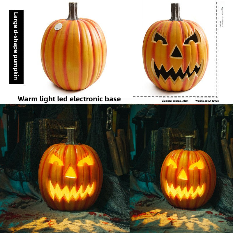 LED Halloween Pumpkin Lantern with Multiple Designs - Plastic