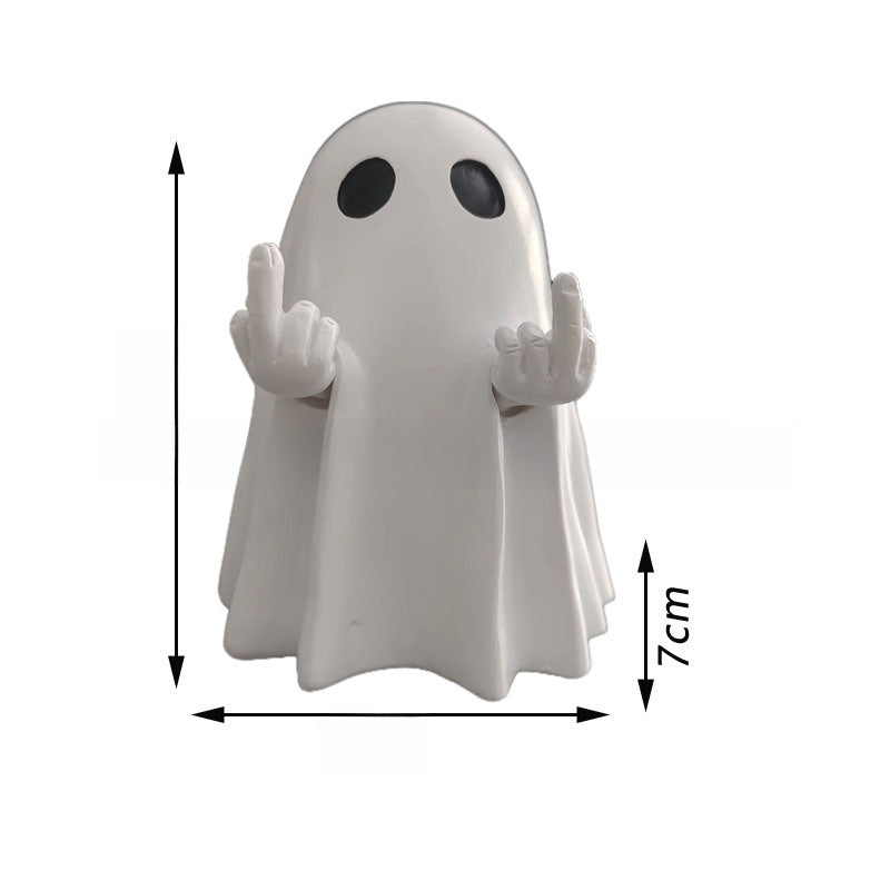 Halloween Resin Ghost Figurine - Pumpkin and Middle Finger Designs