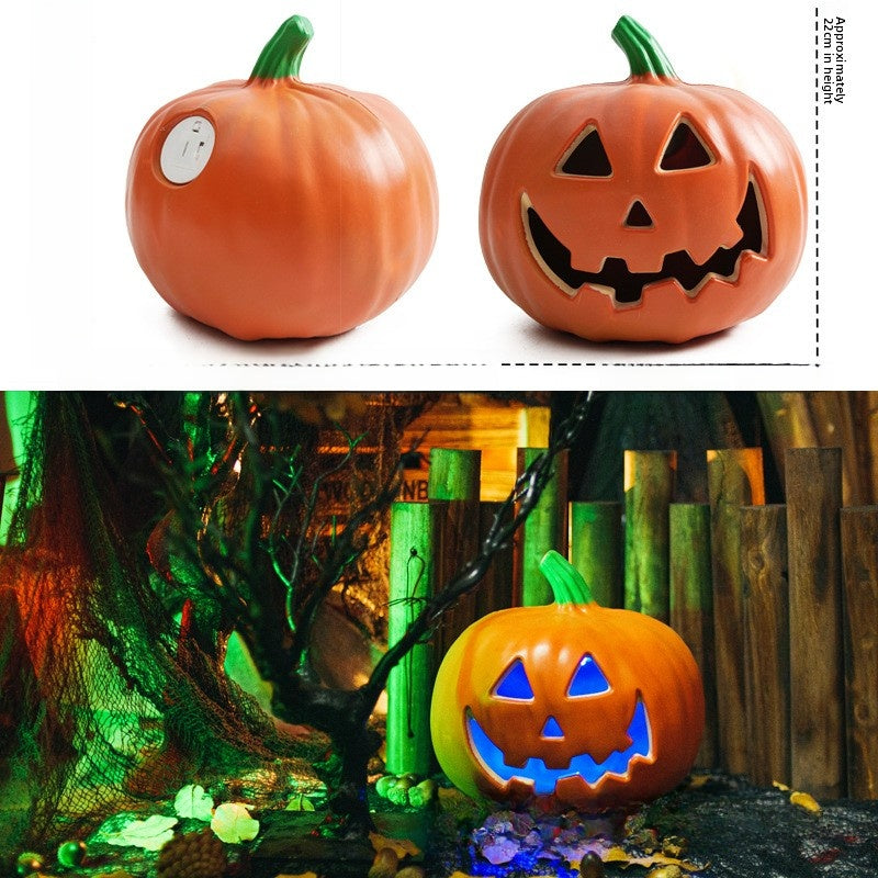 LED Halloween Pumpkin Lantern with Multiple Designs - Plastic