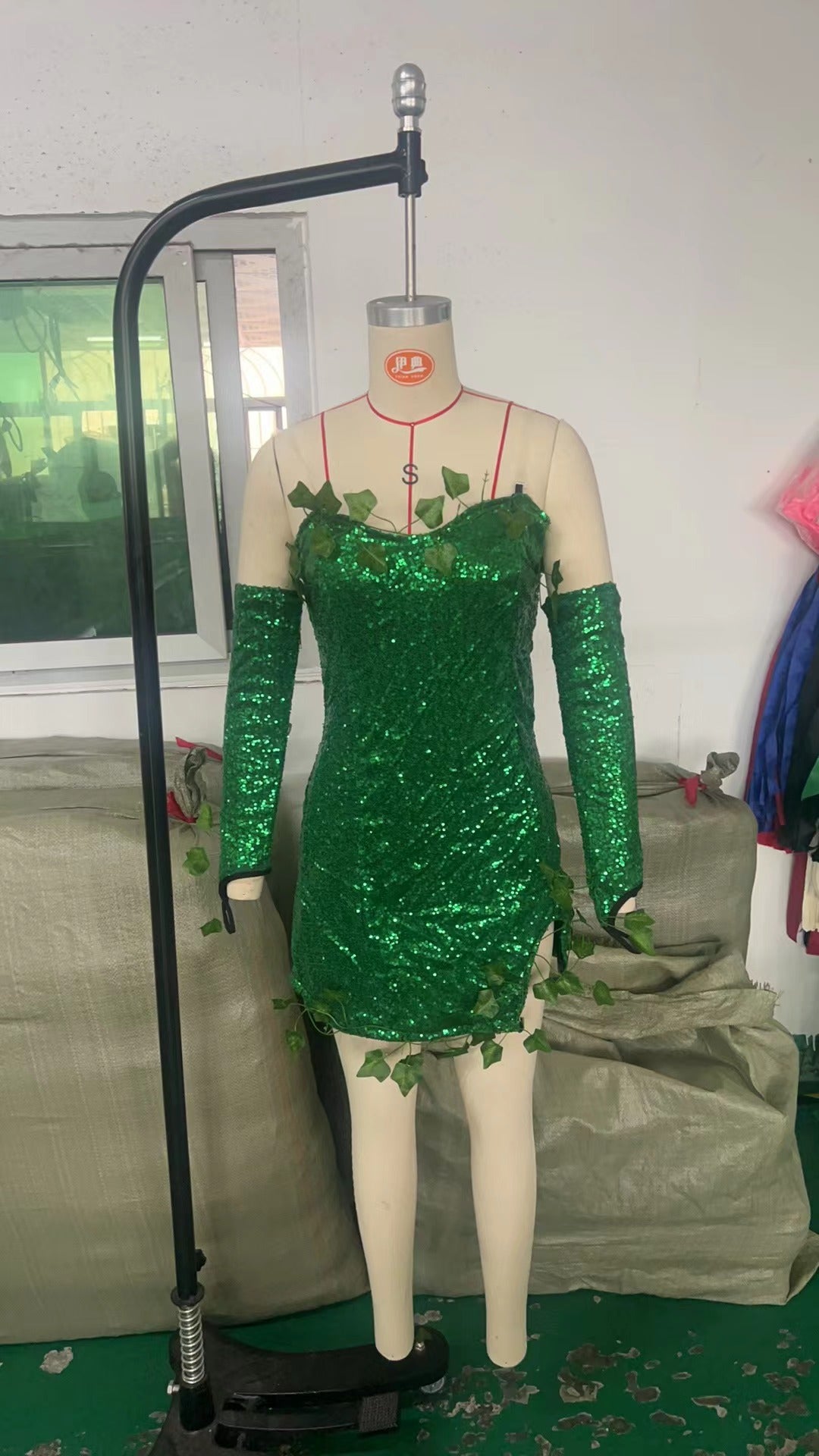 Halloween Leaf Sequin Dance Dress