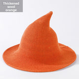 Halloween Knitted Witch Hat - Foldable Pointed Costume Hat