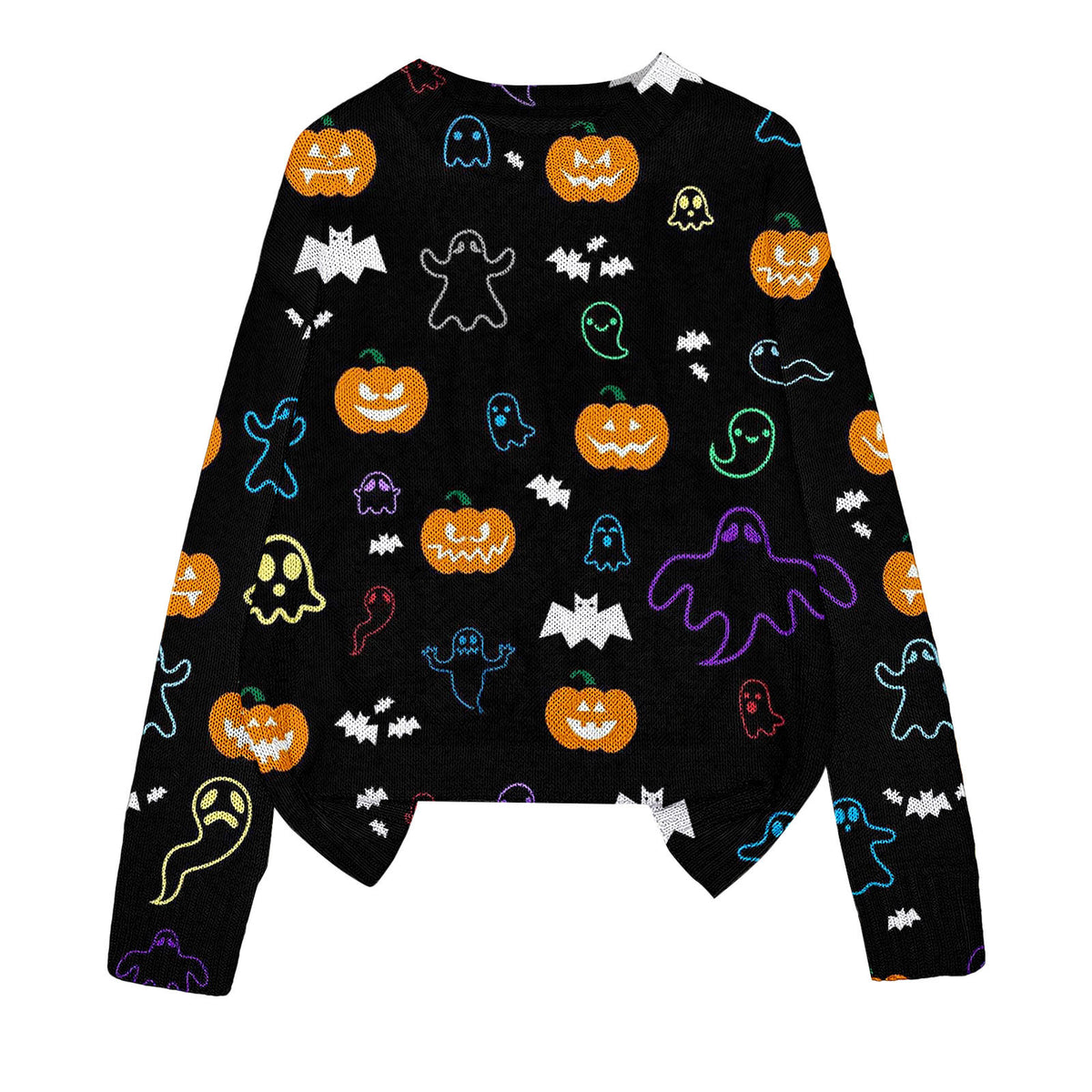 3D Print Halloween Round Neck Knitted Sweater - Polyester