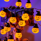 Halloween Pumpkin and Maple Leaf LED String Lights - PVC