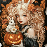 Halloween Boxwood Door Decoration