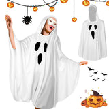 Women's Halloween Hooded Ghost Poncho
