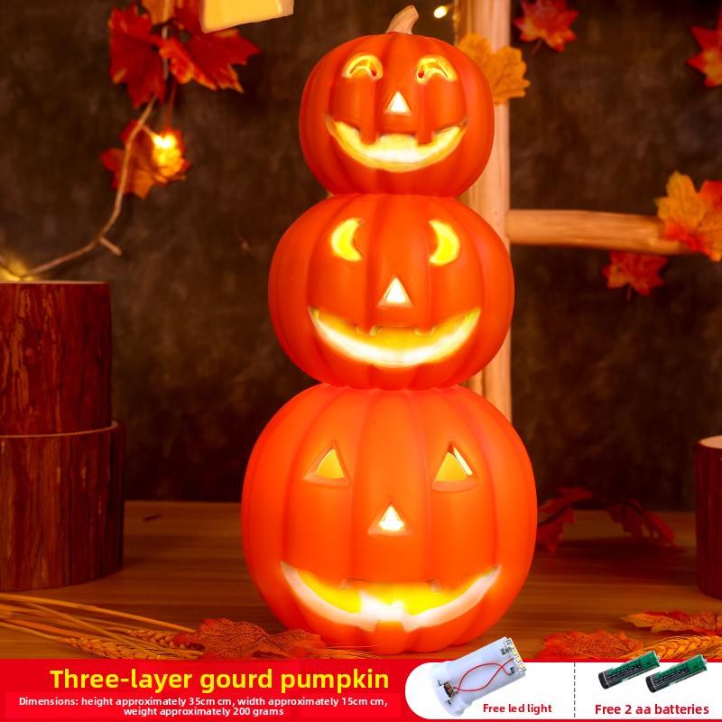 Halloween Light-Up Pumpkin Lantern - Plastic