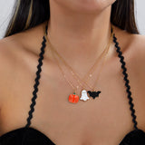 Halloween Jewelry Set - Ghost, Pumpkin and Bat Designs - Alloy