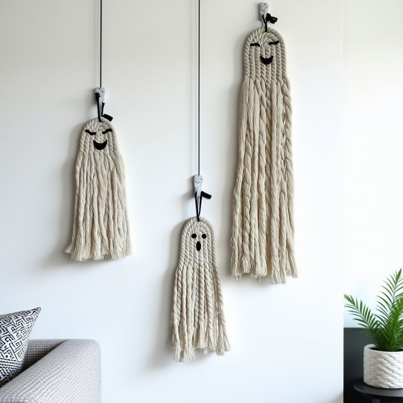 Halloween Cotton Rope Ghost Wall Hanging