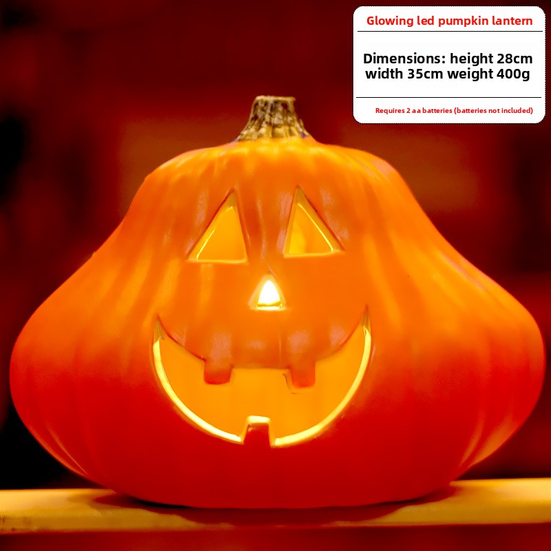 Halloween Light-Up Pumpkin Lantern - Plastic