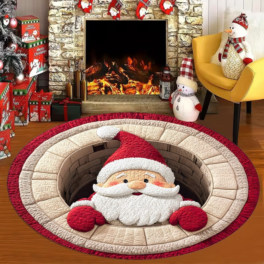 Halloween and Christmas Round Rug