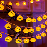 Halloween Pumpkin and Maple Leaf LED String Lights - PVC