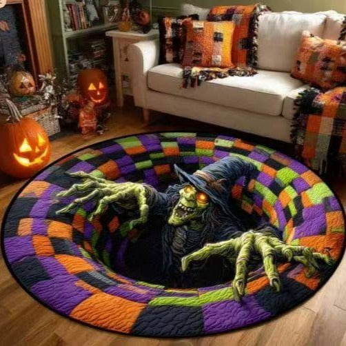 Halloween and Christmas Round Rug