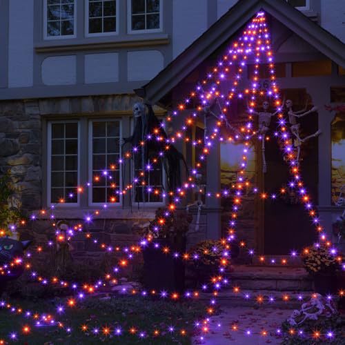 Halloween Light-Up Spider Web Decoration - Plastic