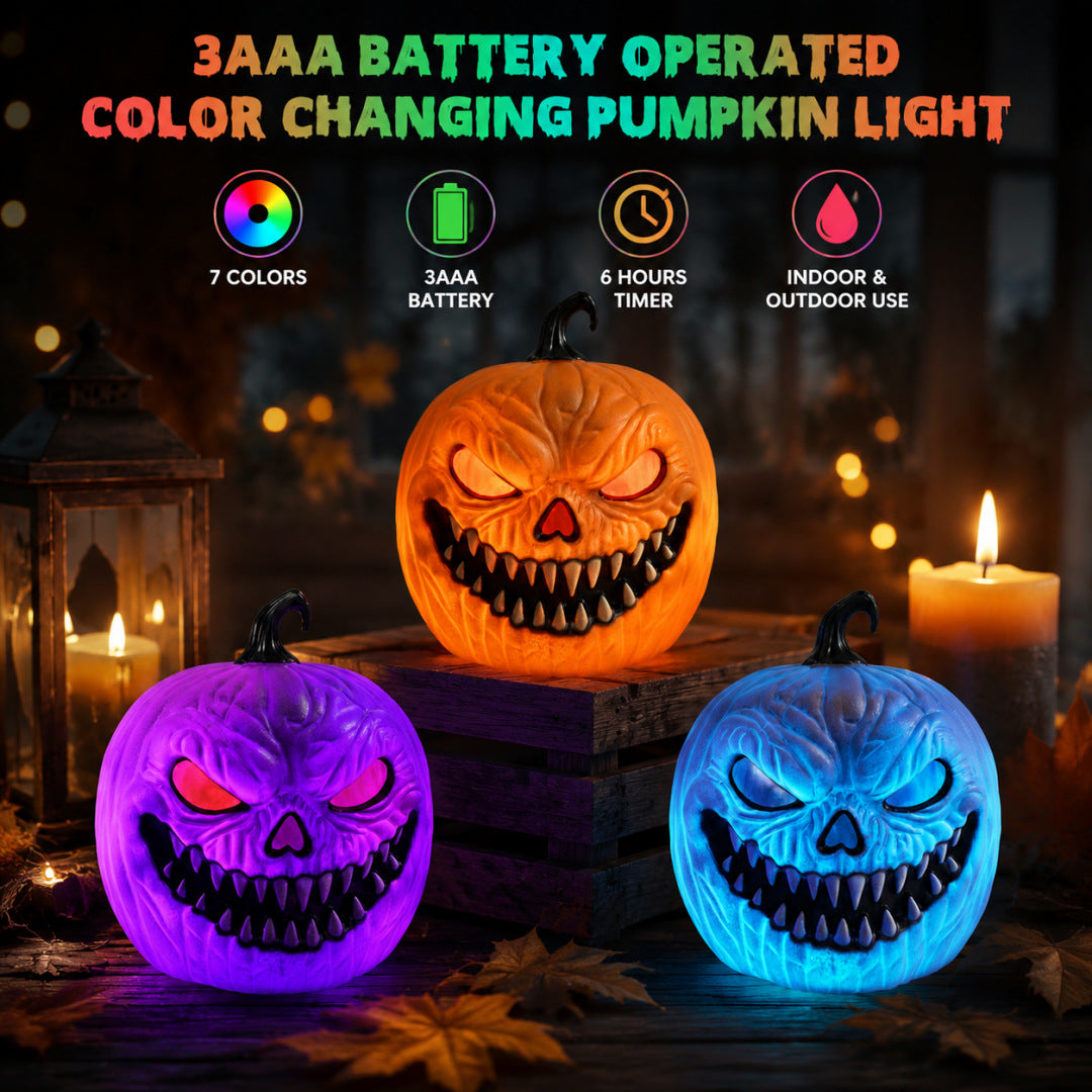 Halloween Sound-Activated Glowing Pumpkin Lantern - Plastic