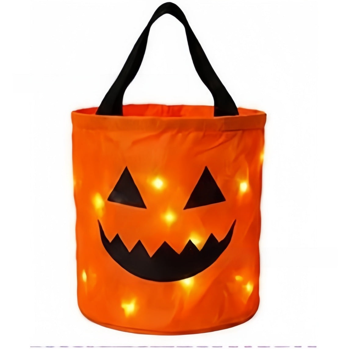Halloween LED Pumpkin Candy Bucket - Metal
