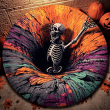Halloween and Christmas Round Rug