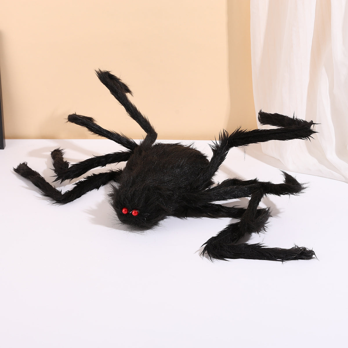 Halloween Plush Black Spider Prop