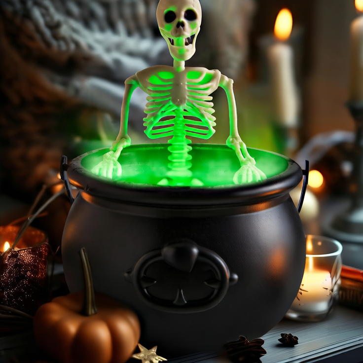 Halloween Floating Potion Bottle and Cauldron Decoration - Plastic