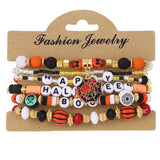 Halloween Pumpkin and Skull Bracelet