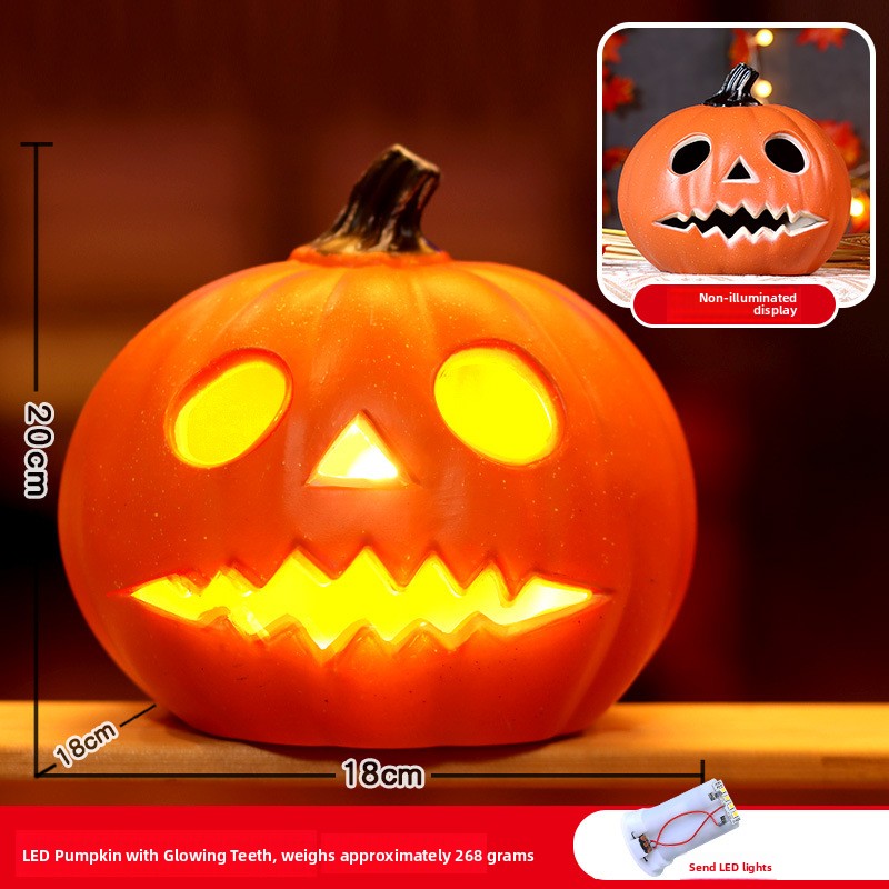 Halloween Light-Up Pumpkin Lantern - Plastic