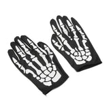 Halloween Skull Chin Mask and Skeleton Gloves - Cloth