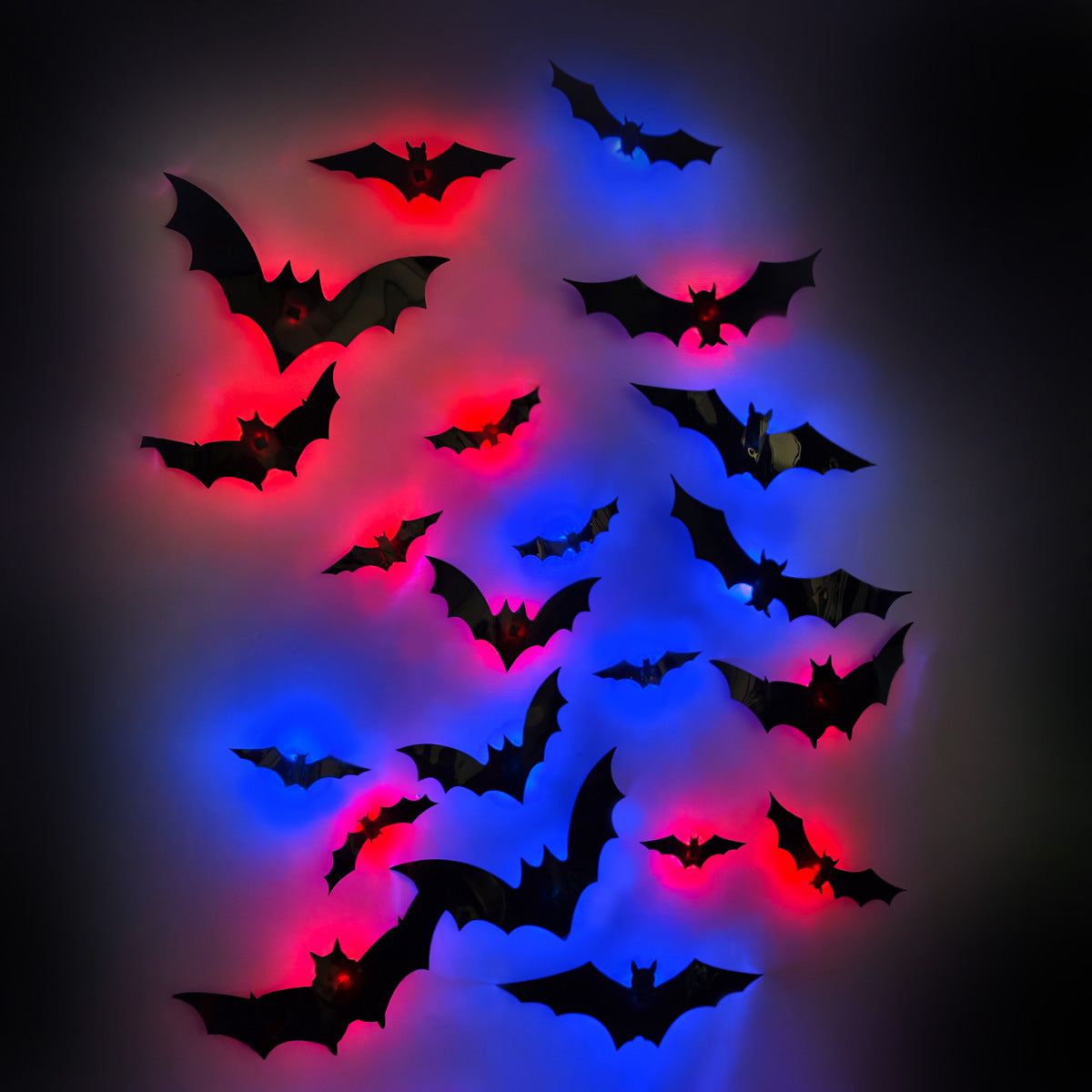 Halloween Flashing LED Bat Wall Stickers - PVC