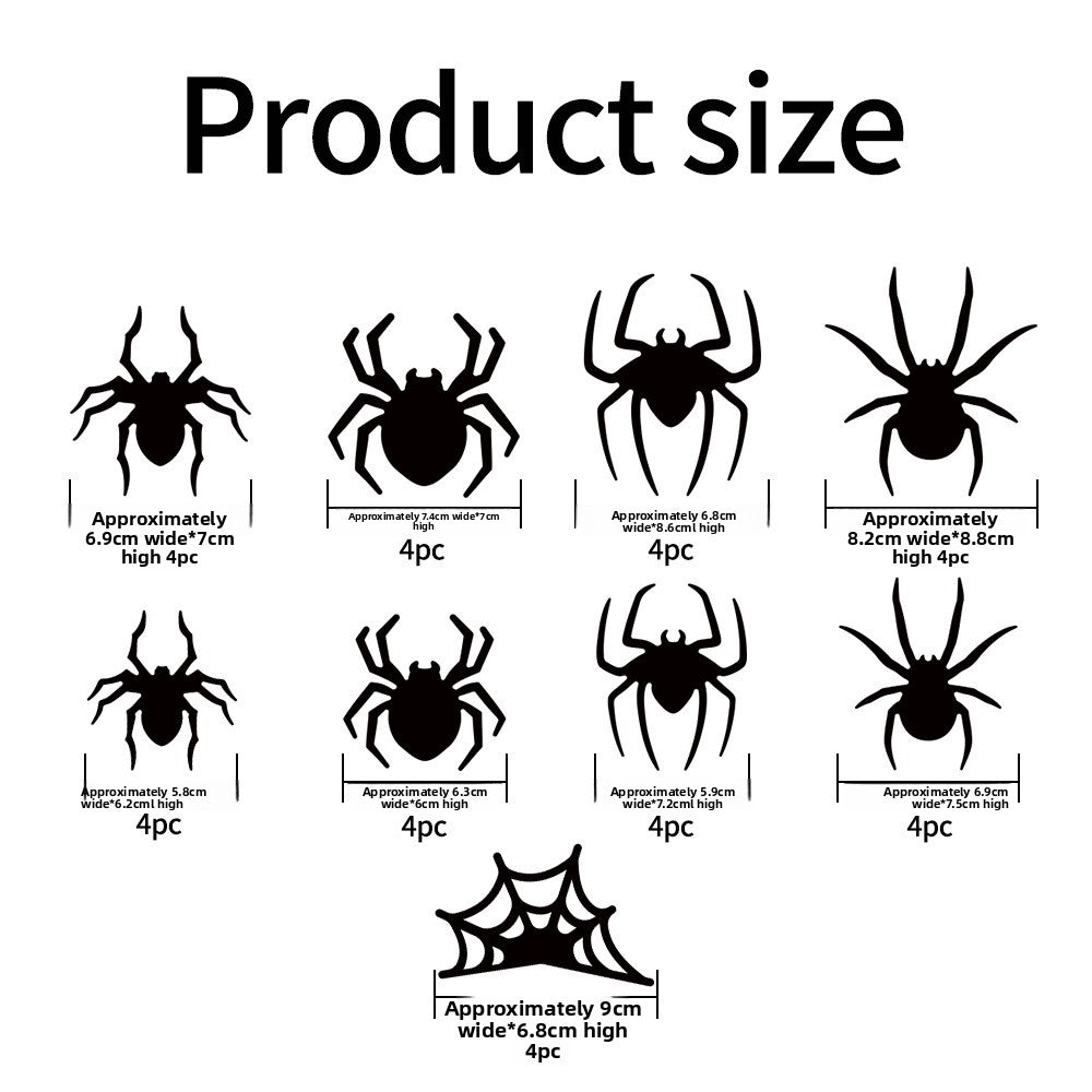 Halloween 3D Spider and Bat LED Wall Stickers - PVC
