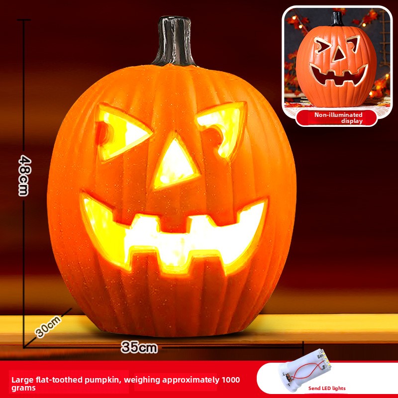 Halloween Light-Up Pumpkin Lantern - Plastic
