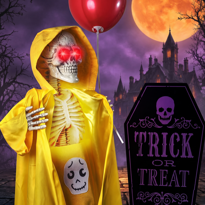 Animated Halloween Skull Decoration with Light and Sound — Hallowicked hero (SUACAAM00030)