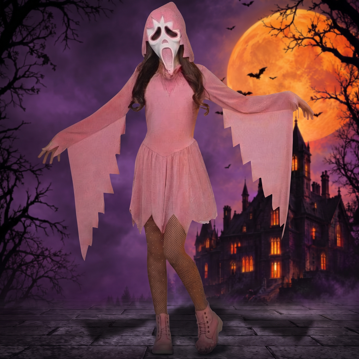 Long Irregular Witch Demon Costume Cosplay Halloween Witch Outfit Night Ghost Game Uniform — Hallowicked hero (SUWOCSC00064)
