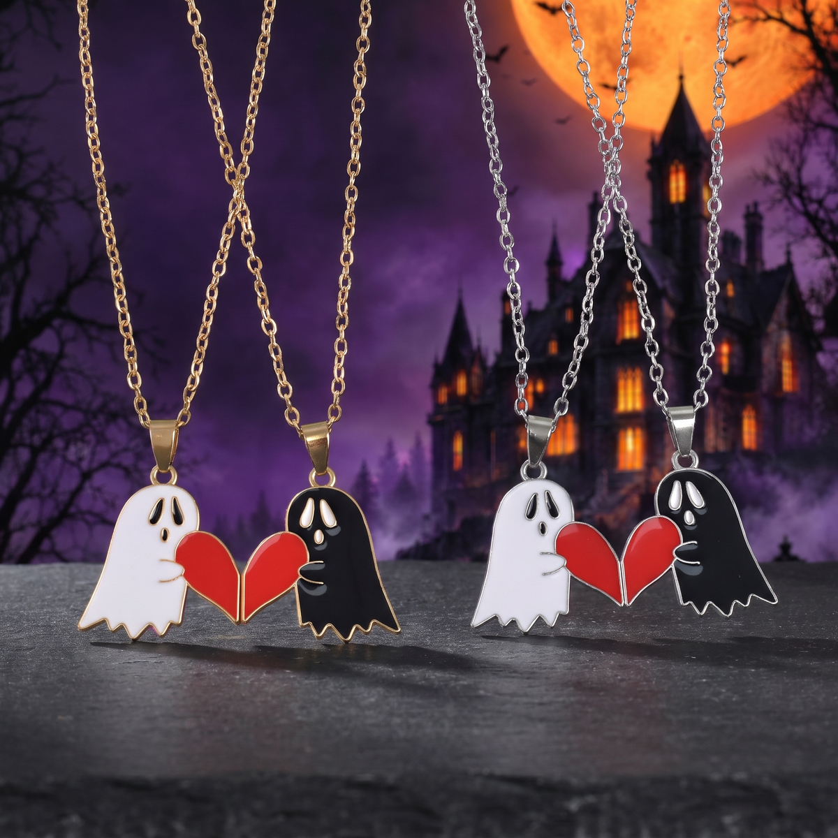 Halloween Cartoon Enamel Magnetic Necklace — Hallowicked hero (SUJEWNP00697)