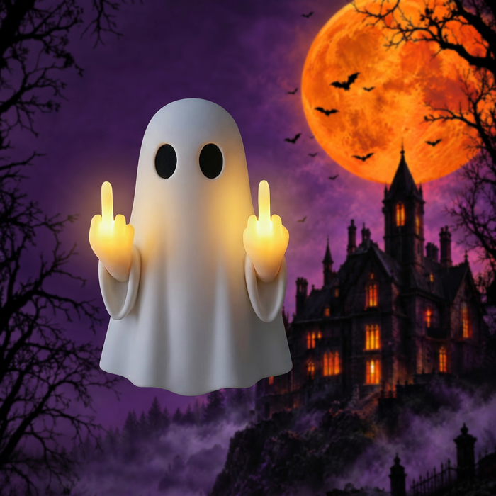 Halloween Ghost Middle Finger Glowing Night Light — Hallowicked hero (SUMSLRS00136)