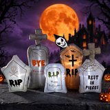 2.4-Meter Halloween Inflatable Tombstone Decoration with Grim Reaper, Ghost — Hallowicked hero (SUKITKI00010)