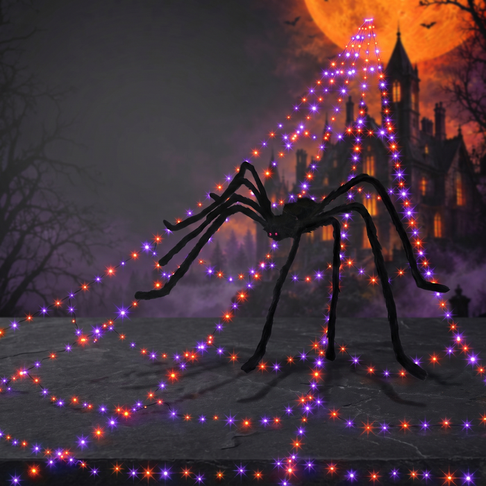 Halloween Spider Web Light Net with Remote Control — Hallowicked hero (SUELMDL00052)