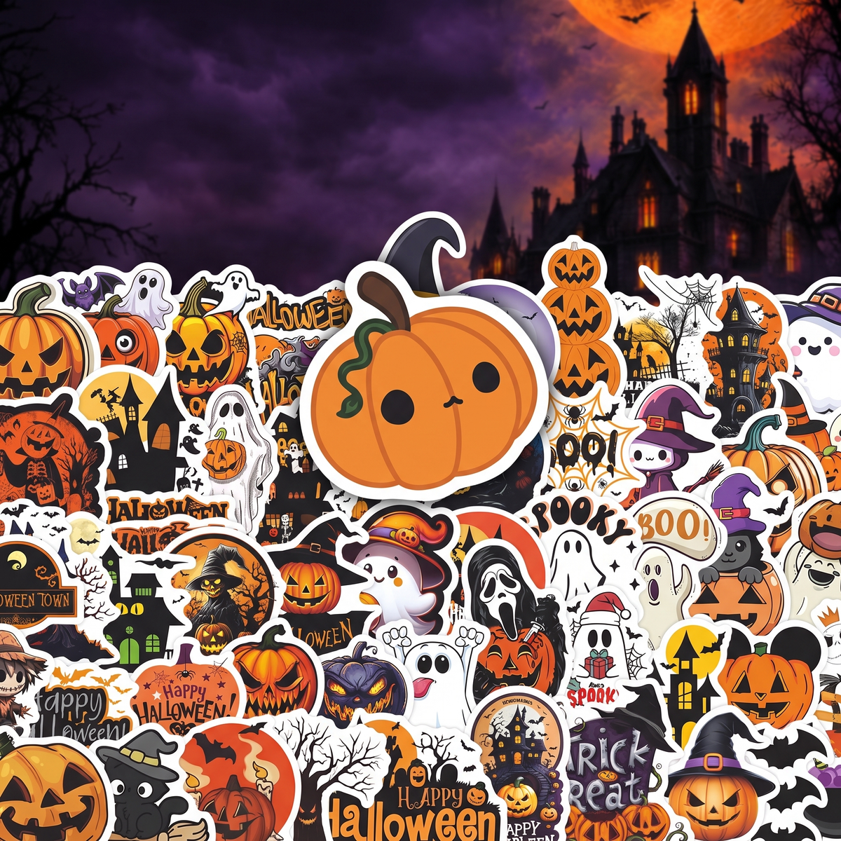 100 pumpkin hand account diy stickers notebook Halloween decoration stickers — Hallowicked hero (SUSCCCG00002)