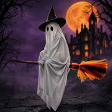 Flying Broom Ghost Halloween Decoration — Hallowicked hero (SUHODTO00009)