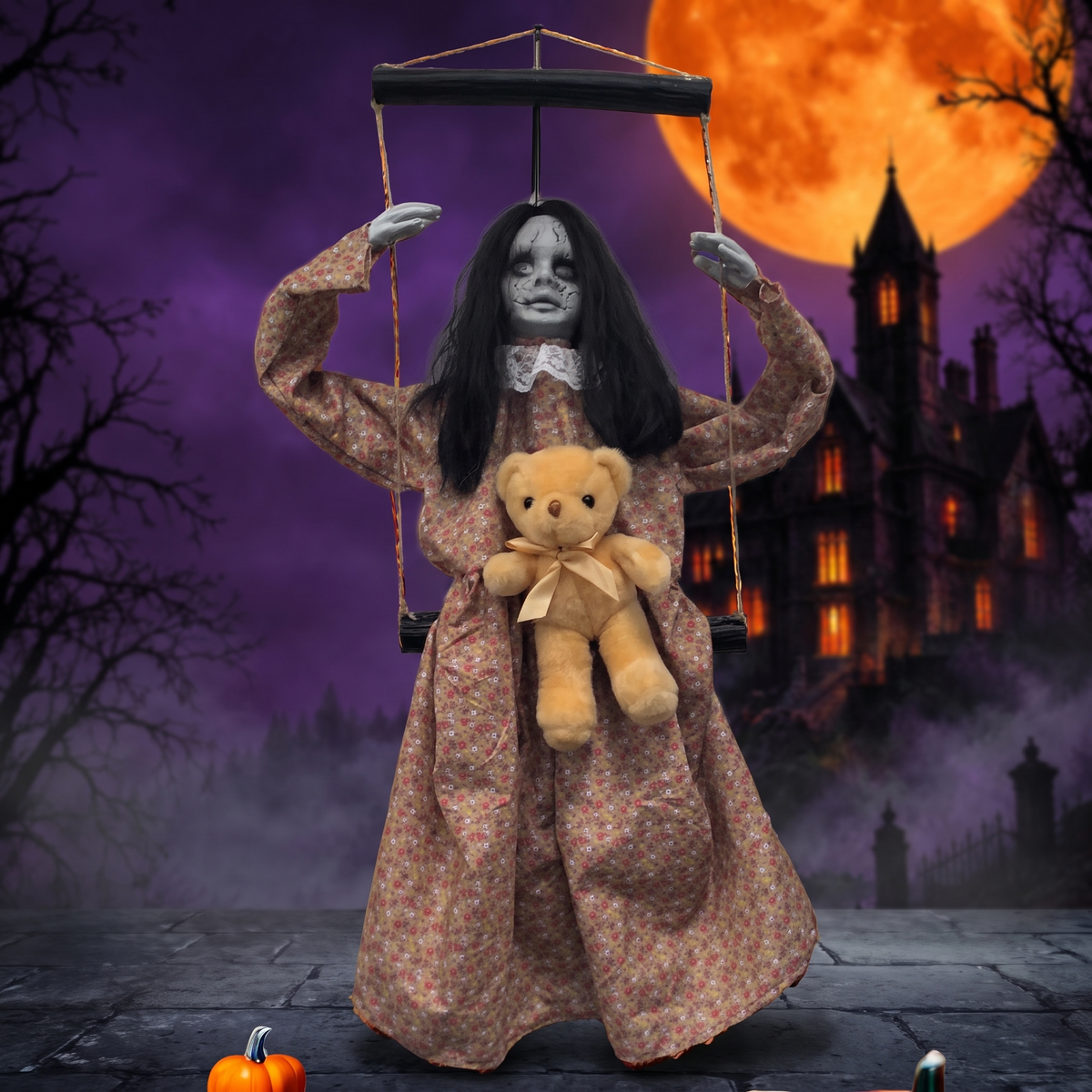 Halloween Female Ghost Puppet Scary Hanging Decoration — Hallowicked hero (SUPRRDP00002)