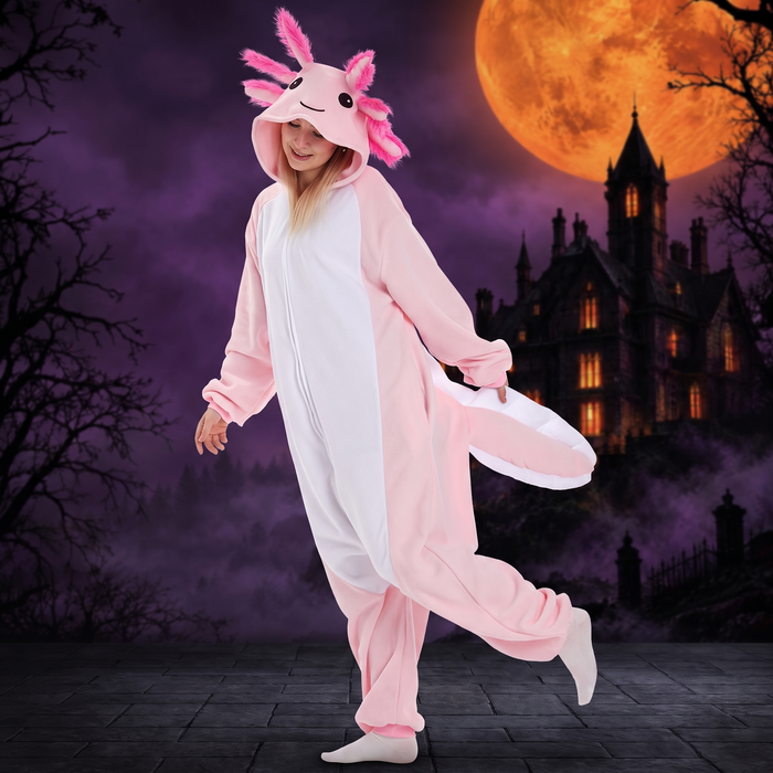 Halloween Fleece Hooded Onesie Funny Outfit Couple Cartoon Loungewear — Hallowicked hero (SUWOCIL00028)