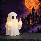 Halloween ghost with a glowing night light on its middle finger — Hallowicked hero (SUELMDL00029)