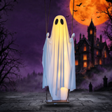 LED Illuminated Hanging Ghost Decor for Outdoor Halloween — Hallowicked hero (SUGAOOO00016)