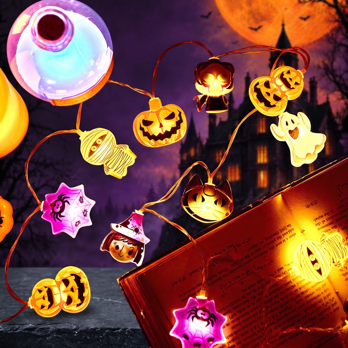 Halloween LED Light String with Spooky Shapes — Hallowicked hero (SUSMHSL00009)