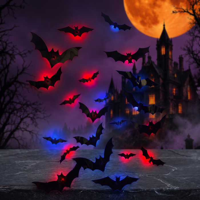Halloween LED Flashing Bat Wall Stickers — Hallowicked hero (SUHODWD00006)