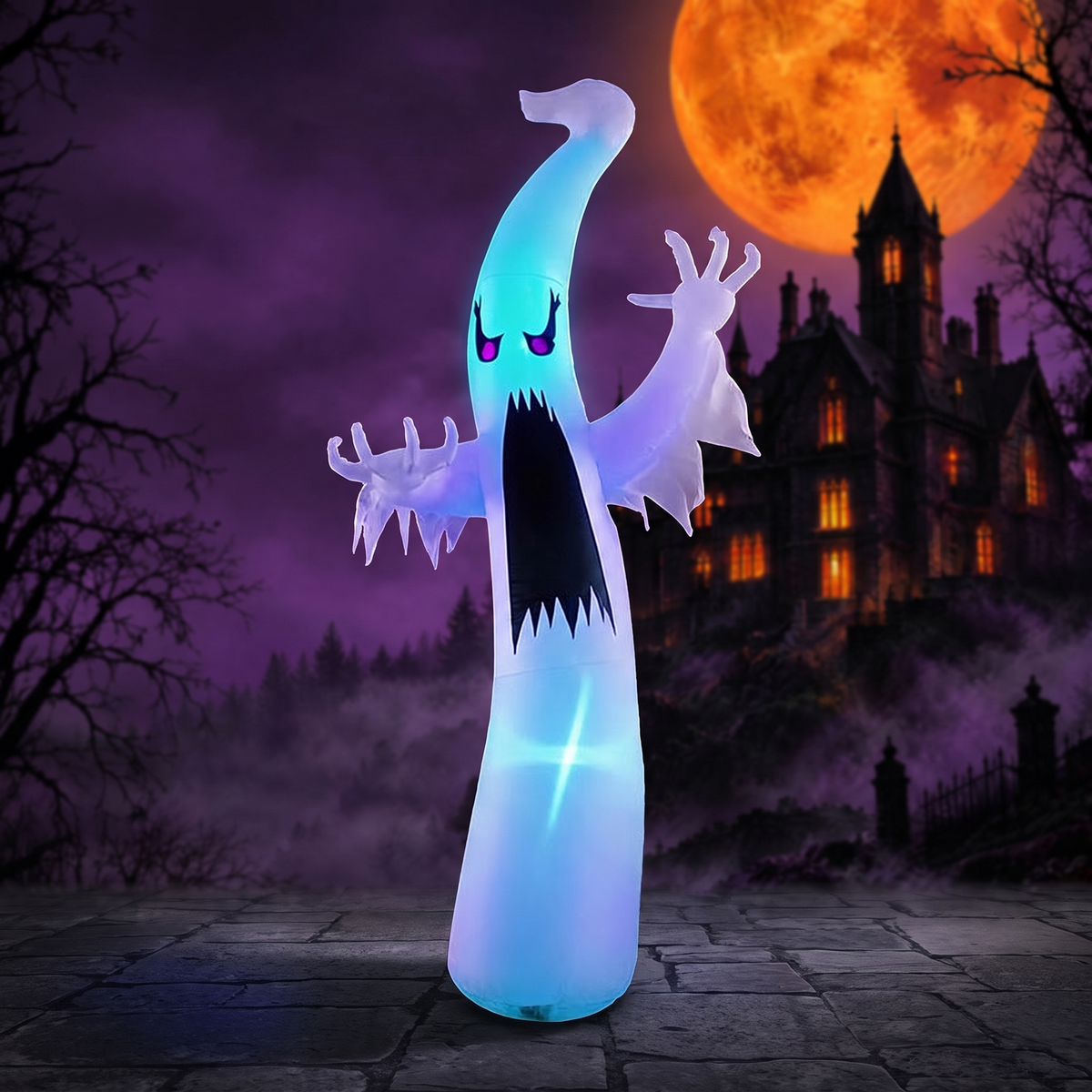 Giant Inflatable Ghost LED Halloween Yard Decoration — Hallowicked hero (SUKITKI00001)
