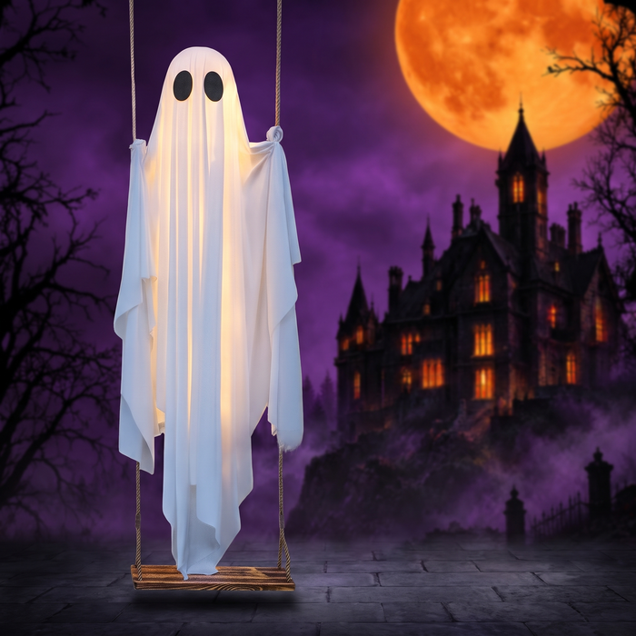 Glowing Swing Ghost Halloween Decoration — Hallowicked hero (SUGAOOO00004)