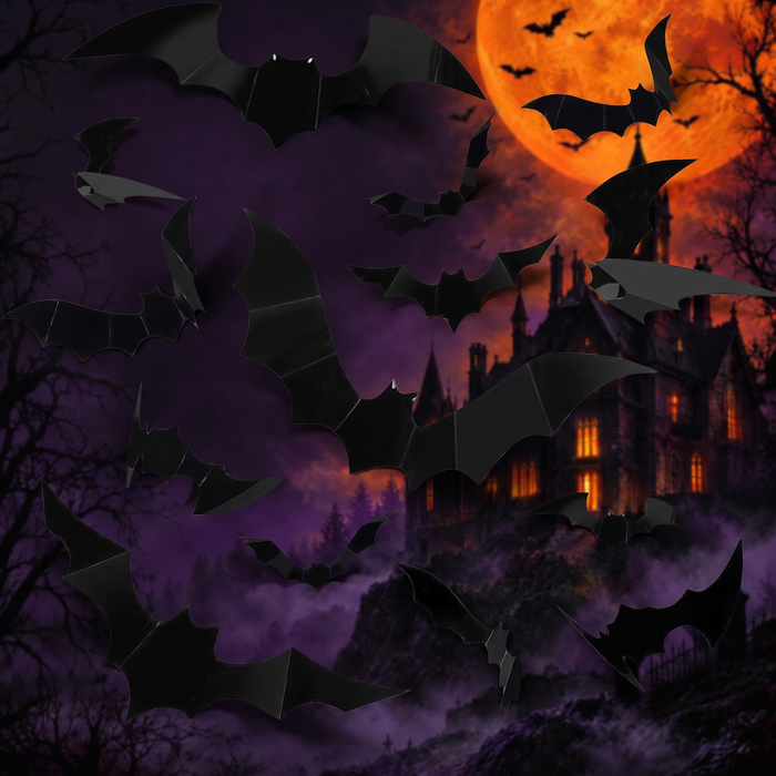 3D Halloween Bat Spider Wall Stickers — Hallowicked hero (SUAUDEC00008)
