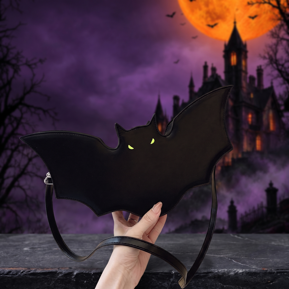 Halloween Bat PU Shoulder Cross-Body Bag — Hallowicked hero (SU00040274)