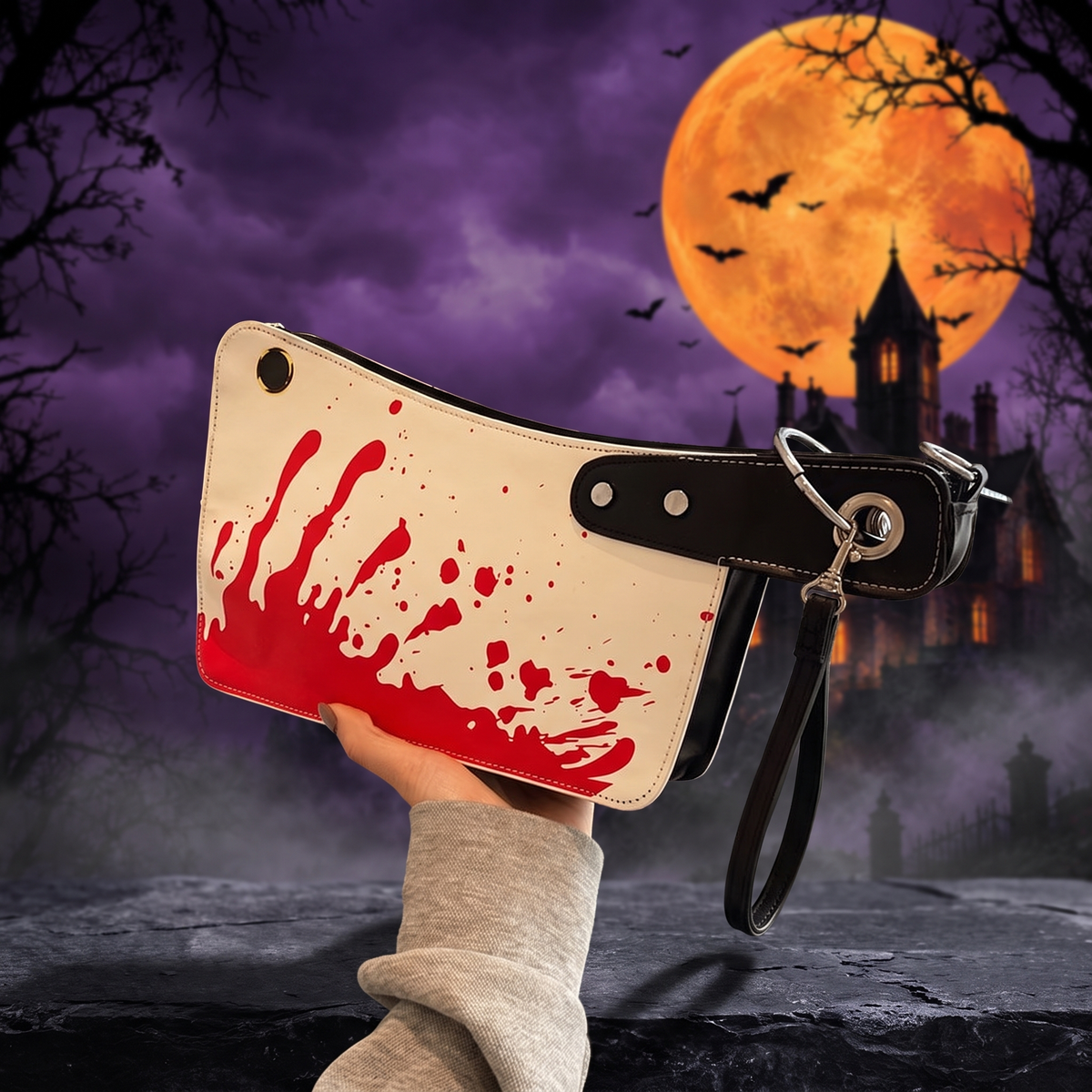 Women's Halloween-Themed PU Clutch Bag — Hallowicked hero (SU00040282)