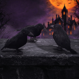 Simulated Black Crow Feather Halloween Decoration — Hallowicked hero (SU00027787)