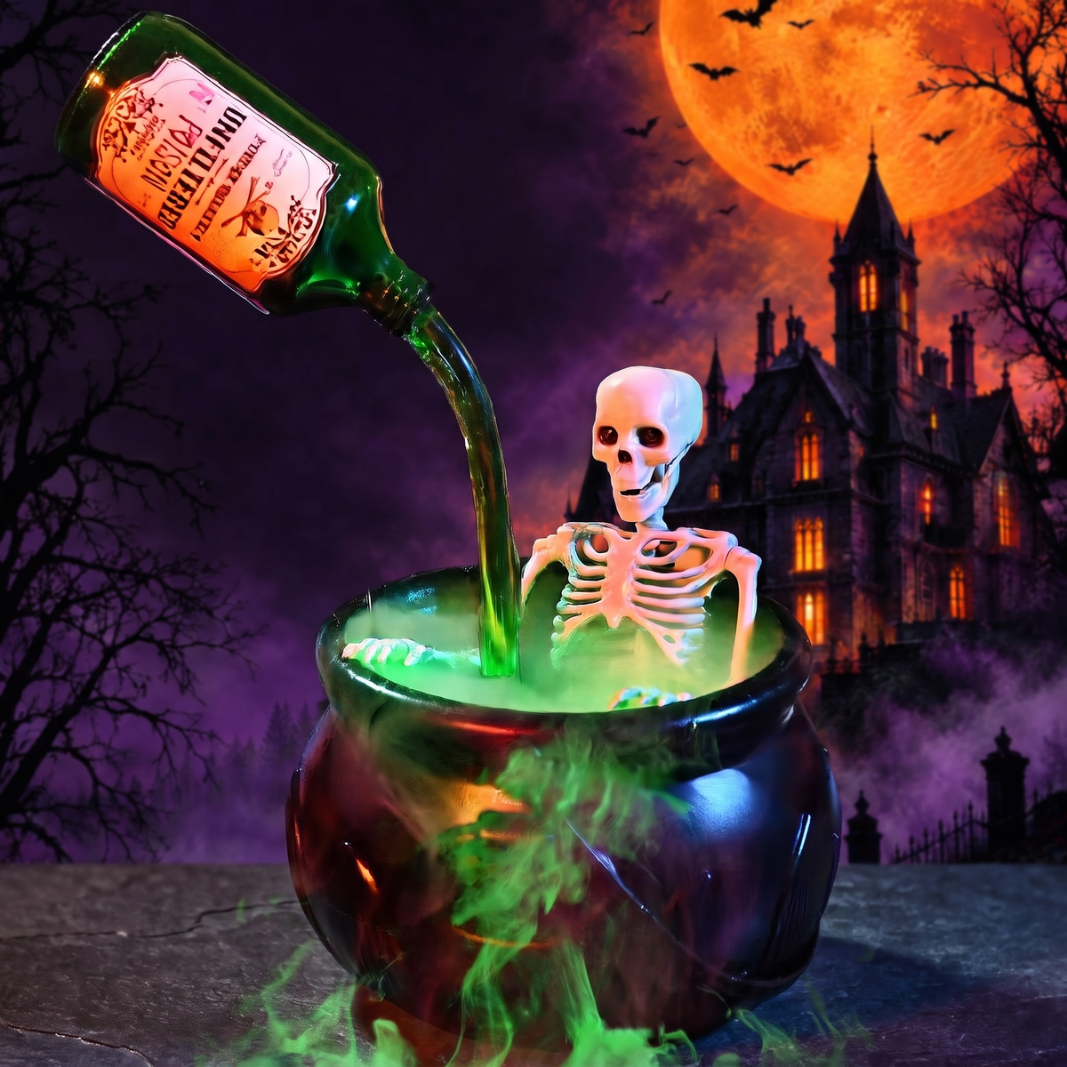 Halloween Decoration with Magic Floating Potion Bottle — Hallowicked hero (SU00024830)