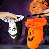 Halloween children ask for candy bags to hold sugar containers — Hallowicked hero (SU00020379)